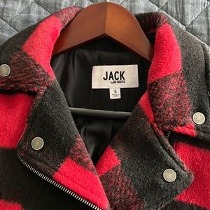 Fleece cropped Buffalo plaid jacket. Worn once.